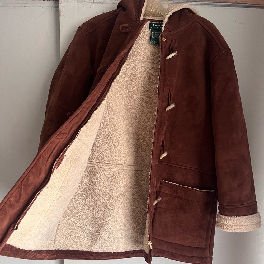 Ralph Lauren Chocolate Utility Jacket with Cream Fleece